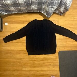 Elegant Black Cable Knit Sweater